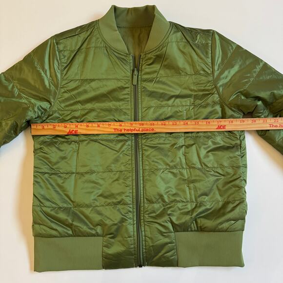Lululemon Non Stop Shell Bomber Jacket Sz 8 Green Reversible EUC Water Repellent - Picture 12 of 13